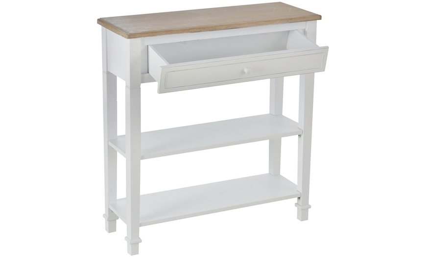 Image 2: HomCom Hallway Console Table with Drawer