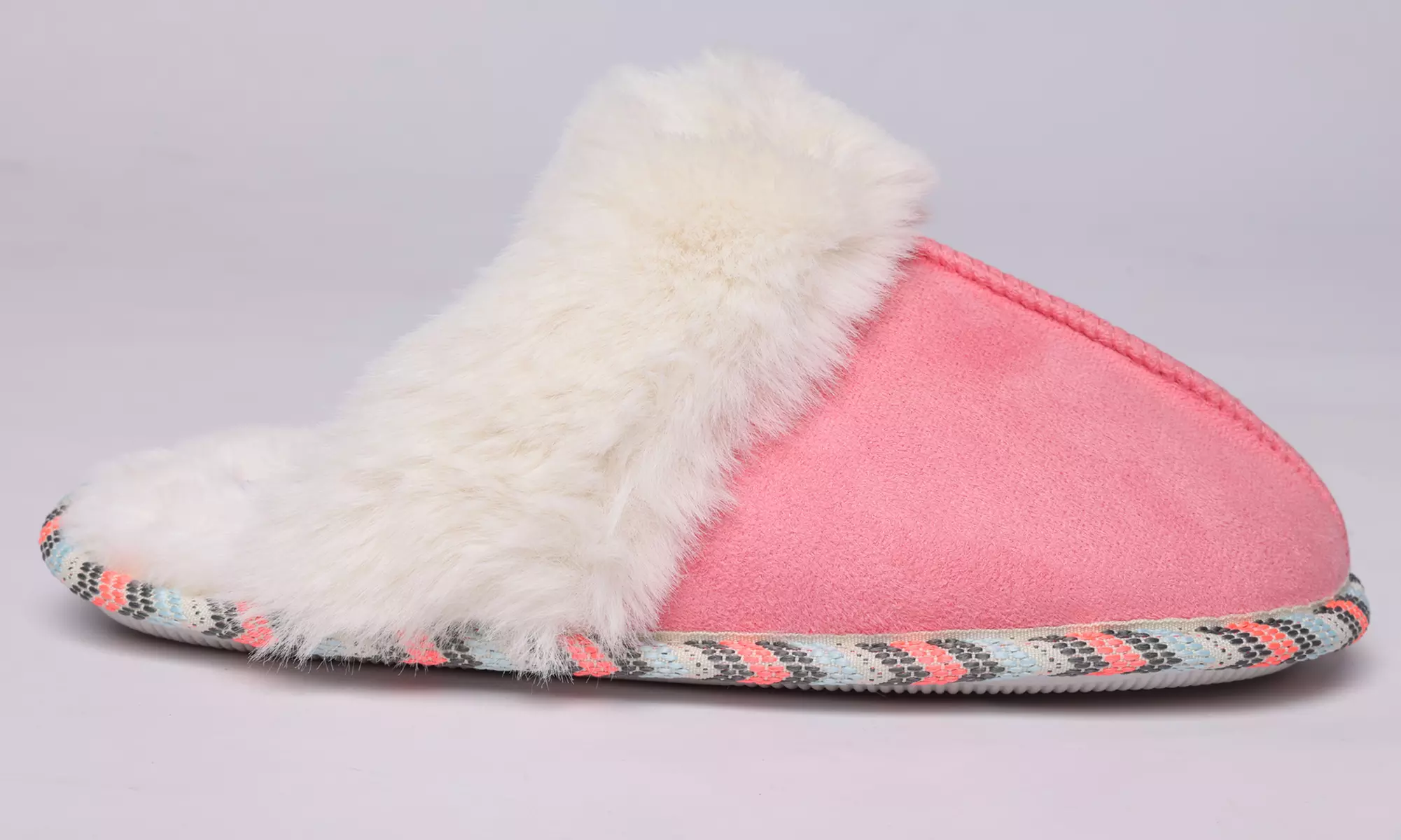 Ladies Slip On Faux Fur Slippers