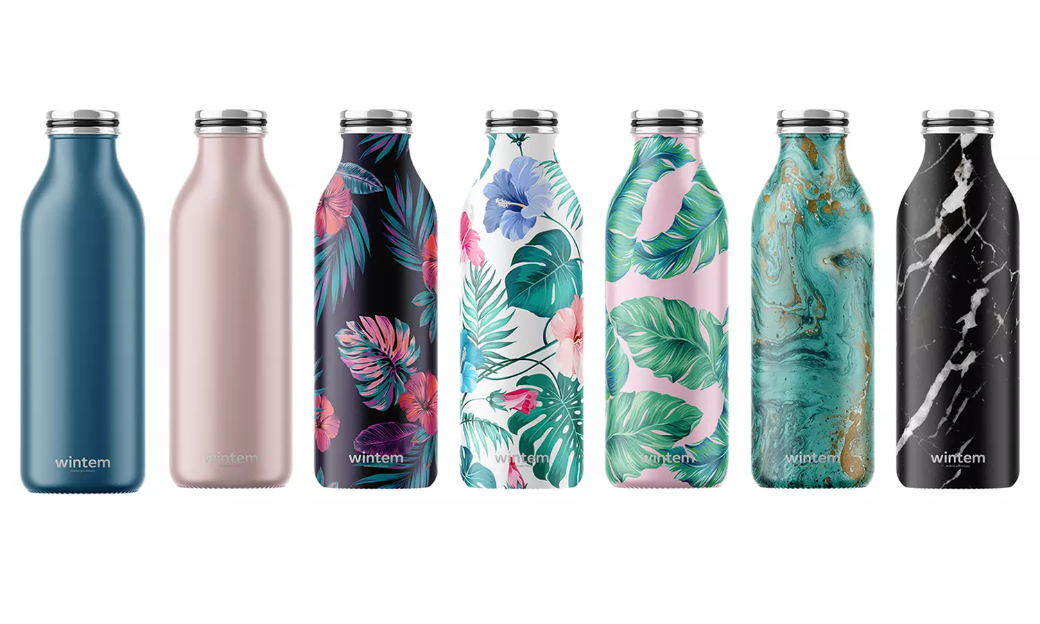 Bottiglie termiche Wintem 500ml, mantengono caldo per 12h e freddo per 24h, in acciaio e in vari colori - Primary Image