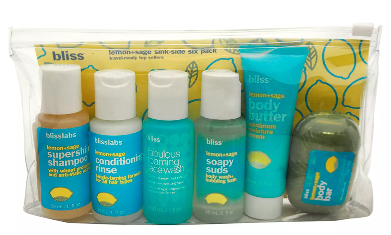 Bliss Lemon + Sage Sink-Side Six Pack Travel Kit - Primary Image