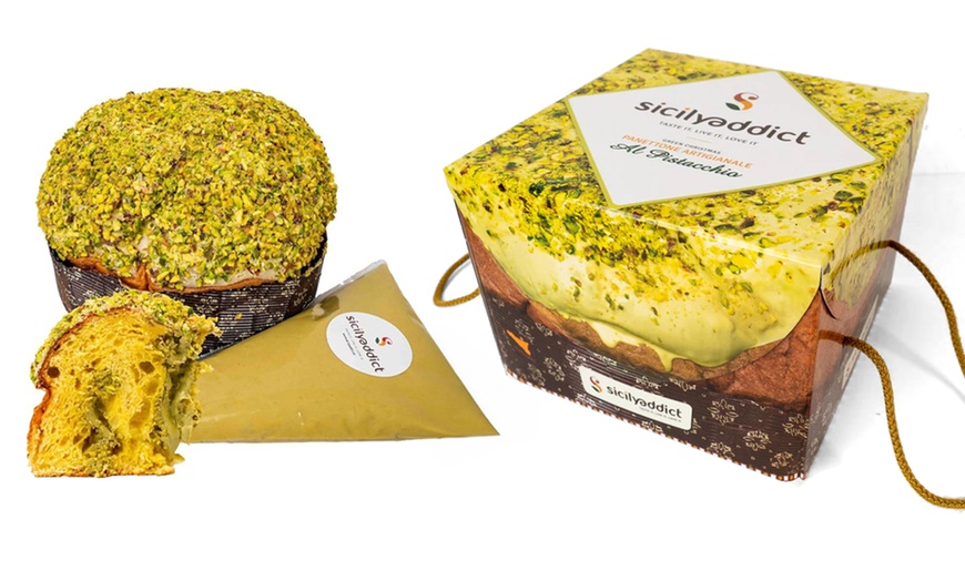 Image 1: Panettone artigianale farcito al pistacchio