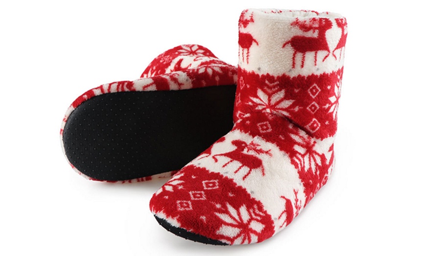 Image 2: Christmas Plush Slippers