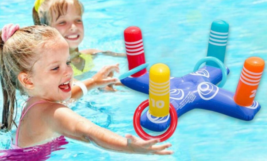 Image 2: Inflatable Ring Toss Game Floating Pool Toys