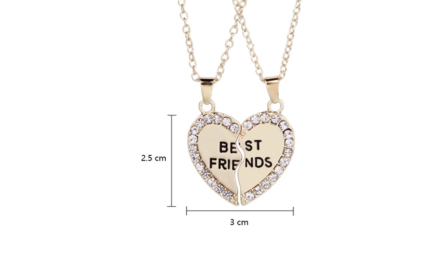 Image 2: Best Friends Split Heart Necklace