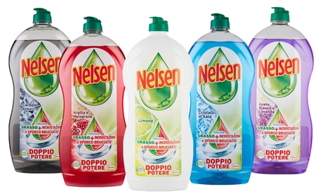12 confezioni di detersivo Nelsen piatti da 900 ml, disponibile in varie fragranze