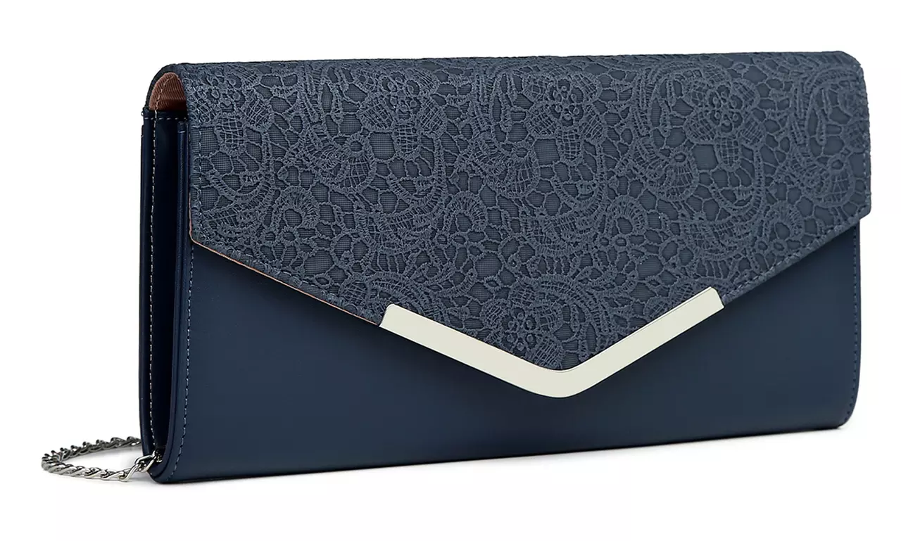 Lace-Detail Evening Clutch