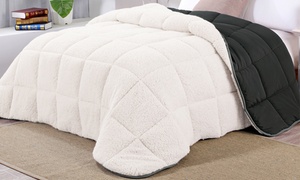 Shangri-La Linen Winter Warmth Sherpa Fleece Reversible Comforter Set