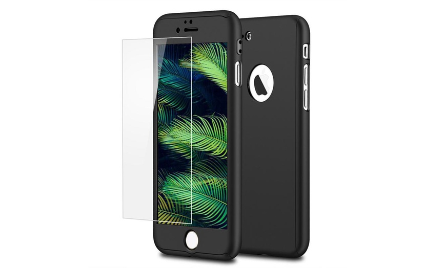 Image 2: 360 Cover with Tempered Glass Screen Protector For iPhone