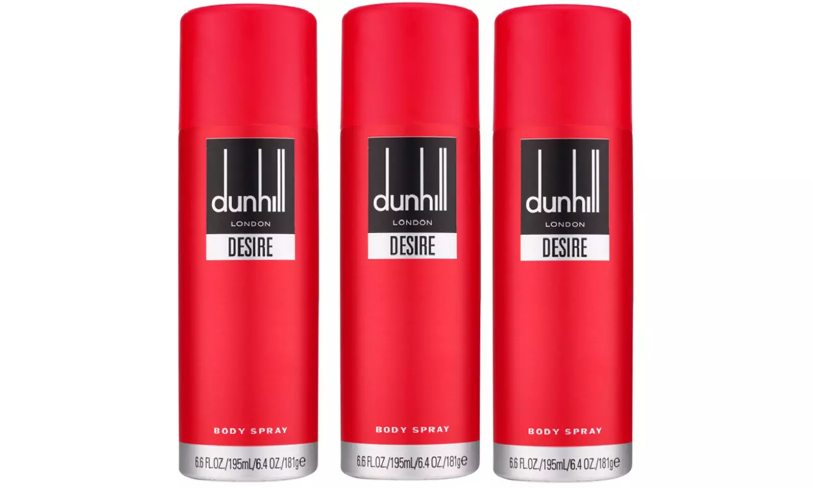 Three-Pack of Dunhill Desire Red Men's Body Spray 195ml - Primary Image