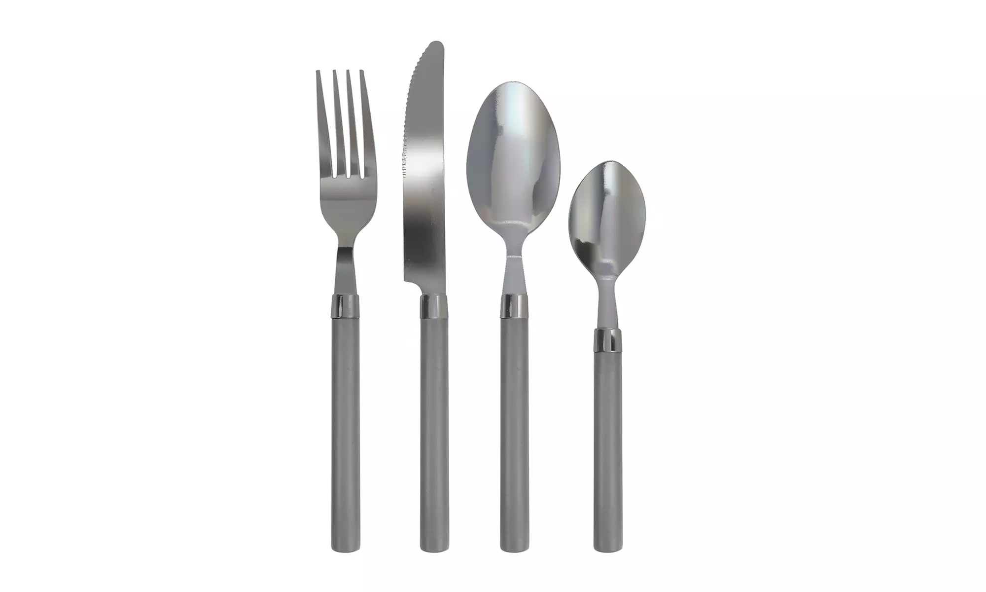 Set de 24 cubiertos de acero inoxidable con mango de colores