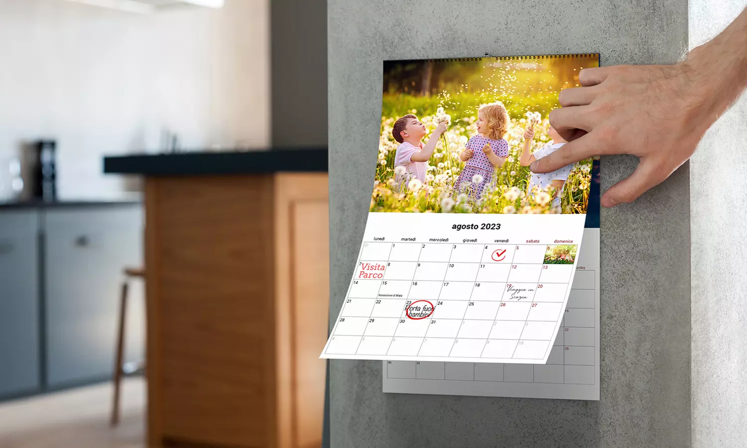Fino a 5 foto calendari personalizzabili da parete