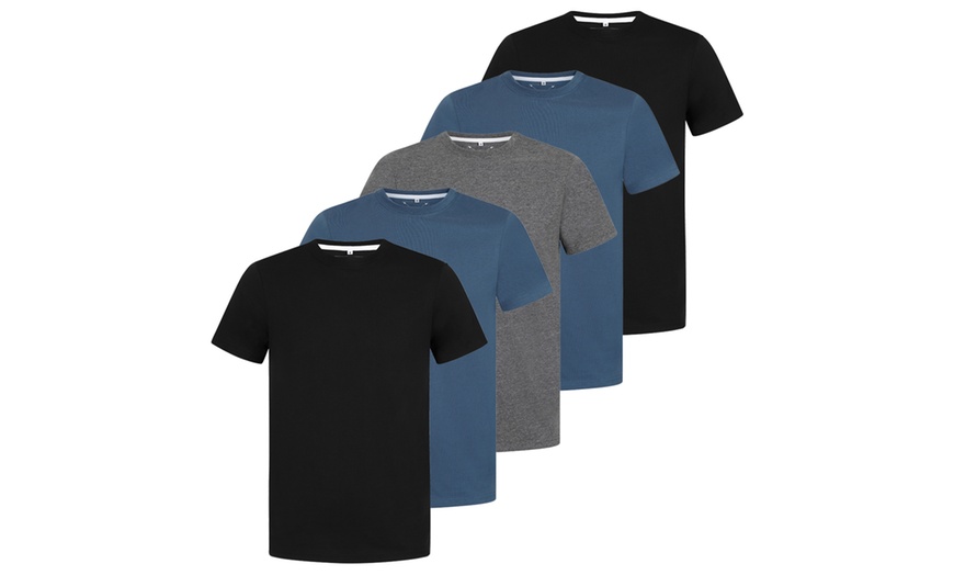 Image 8: Five-Packs of Blu Apparel Men's Crew Neck Plain T-Shirts