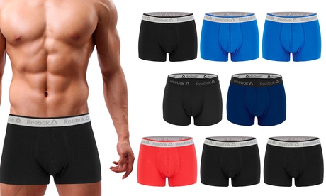 8 boxer da uomo Reebok disponibili in varie fantasie a sorpresa e 4 taglie