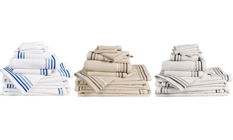 Set da 10 asciugamani Bassetti in cotone, disponibili in 3 colori