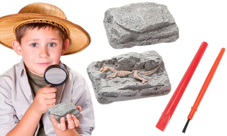 Fino a 10 kit educativi per scavare fossili di dinosauri Fossil, con scalpello e spazzola