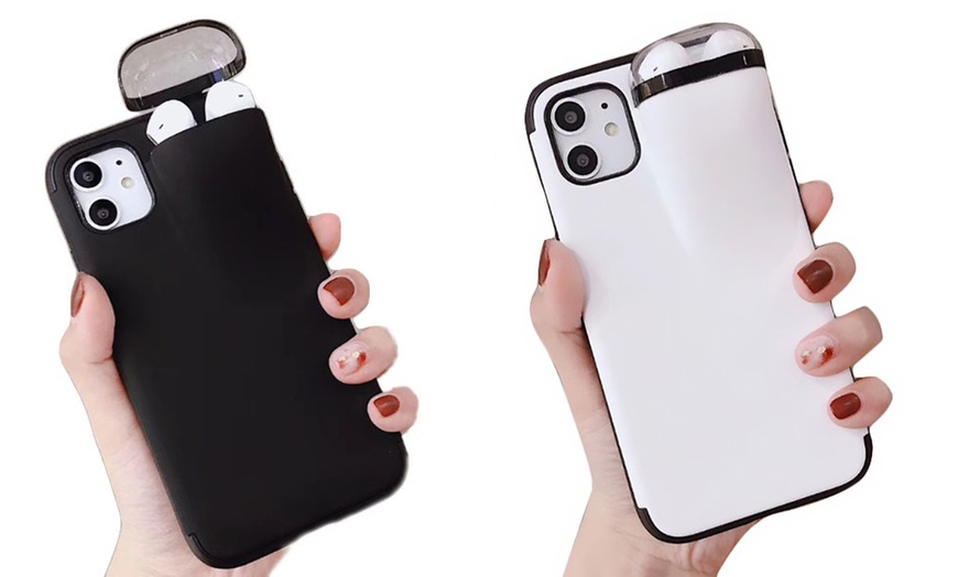 Image 1: Phone Case with AirPods Holder