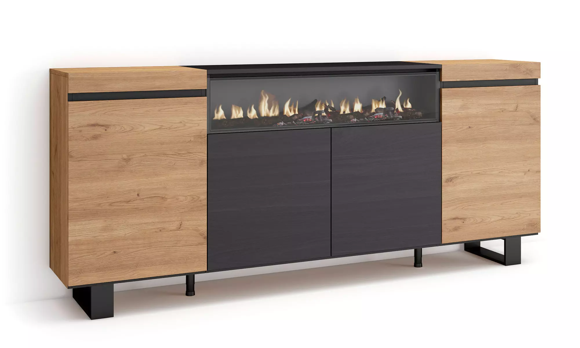 Sideboard mit LED-Elektrokamin