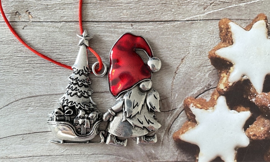 Image 4: Christmas Gonk Gnomes Metal Hanging Decorations