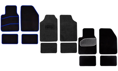 Tappetini universali in moquette per auto, con battitacco e fondo antiscivolo disponibili in vari modelli