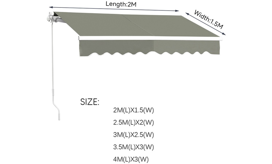 Image 9: Large Coverage Retractable Outdoor Door Awning