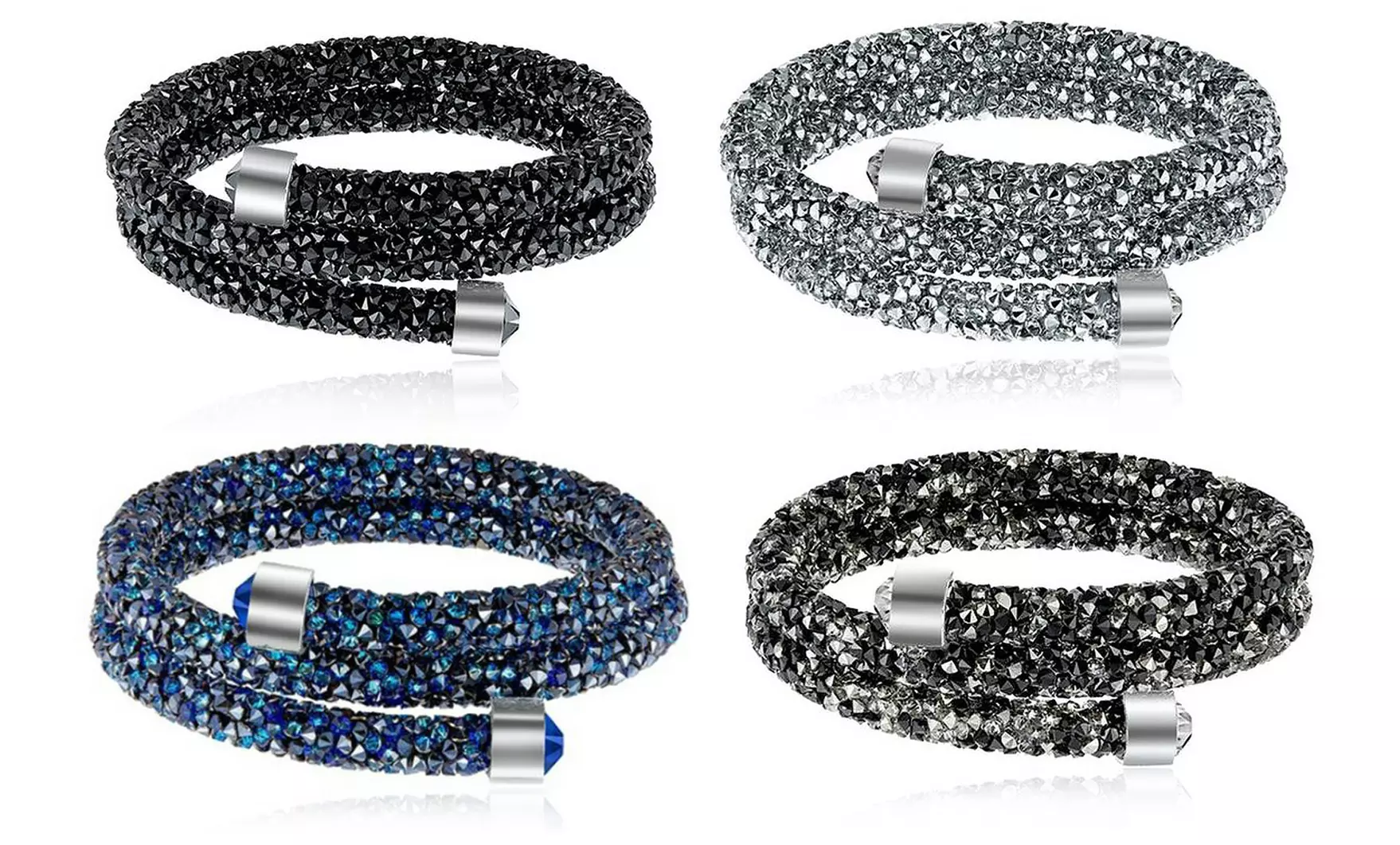 One (AED 49), Two (AED 89) or Four (AED 149) Double-Wrap Bracelets Made with Crystals from Swarovski® - Primary Image
