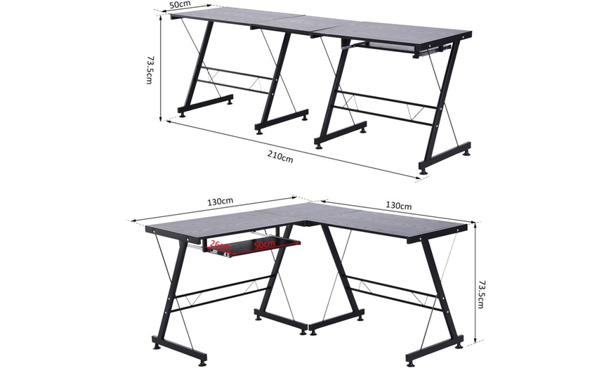 Image 6: HomCom Corner Desk