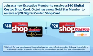 Costco 1-Year Membership + $20 or $40 Costco Shop Card