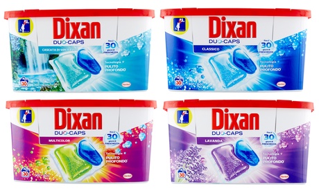 6 confezioni di Dixan Duo caps per 30 lavaggi disponibili in vari modelli