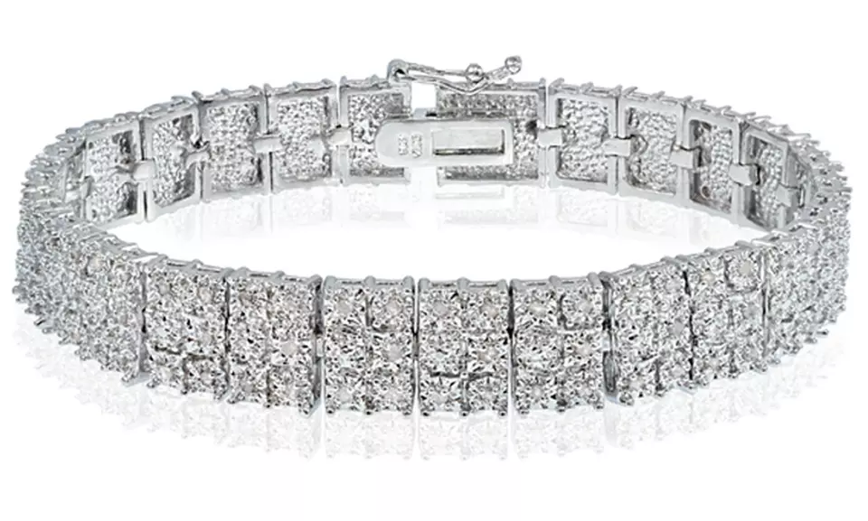 1 CTTW White Diamond Miracle-Set 3-Row Tennis Bracelet - Primary Image