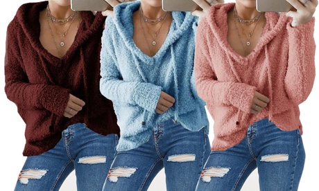 1 o 2 maglioni da donna con cappuccio, disponibili in 4 colori e varie taglie