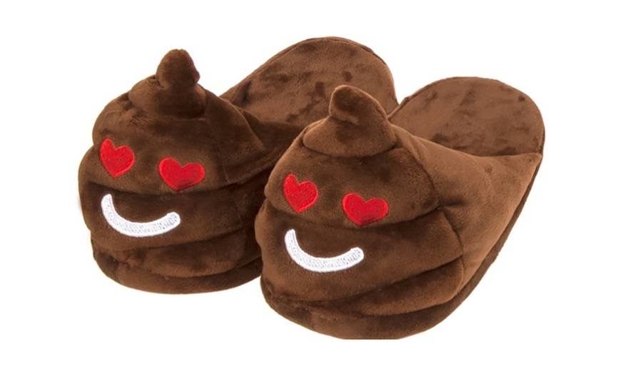 Image 2: Emoji Poop Slippers