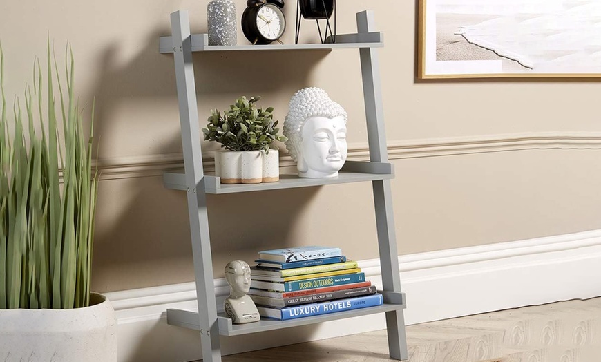 Image 10: Three or Five Tier Storage Ladder Shelves