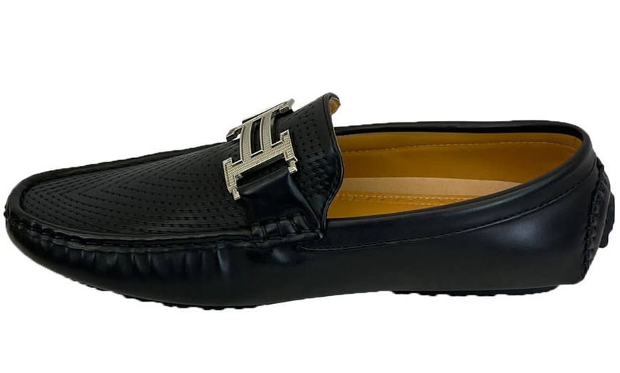 Image 3: Men's Slip-on Leather-Look Moccasins