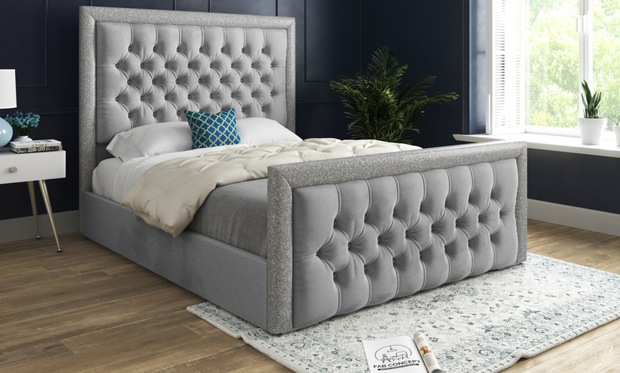 Image 4: DS Living Cheltenham Upholstered Soft Velvet Bed