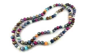 Genuine Freshwater Multicolor Pearl Endless Necklace