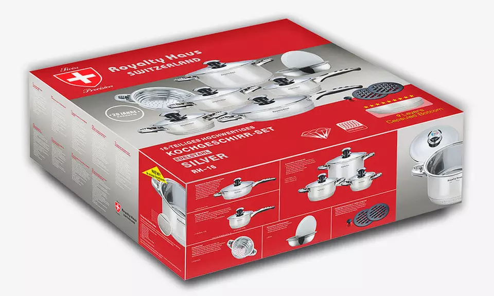 Batteria 16 pezzi Silvano con 11 strati di fondo termoconduttivo - Image 6