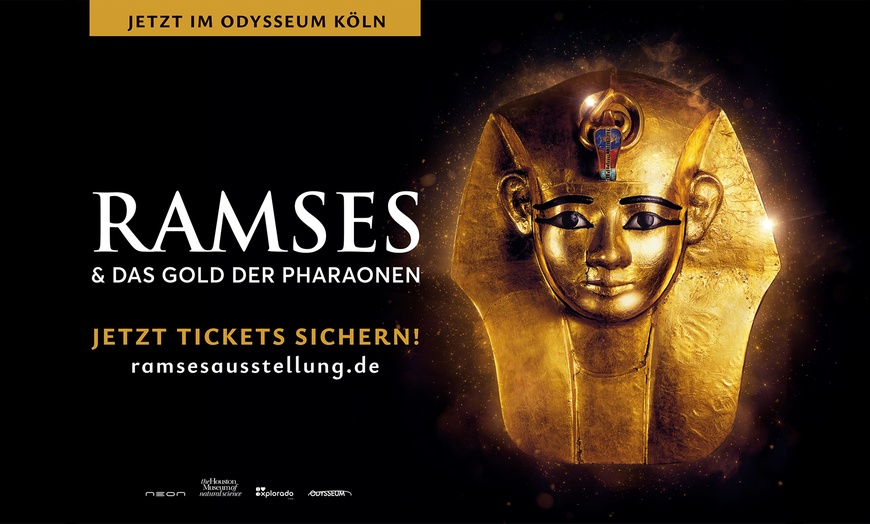 Image 1: Tages-Ticket für 1 o. 4 Personen für "Ramses & das Gold der Pharaonen"