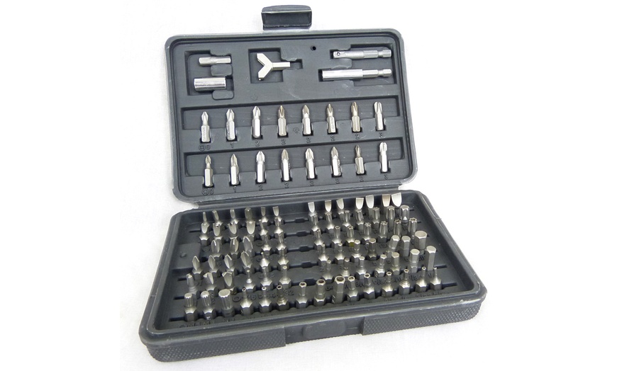 Image 1: 100-Piece Screwdriver Bit Set