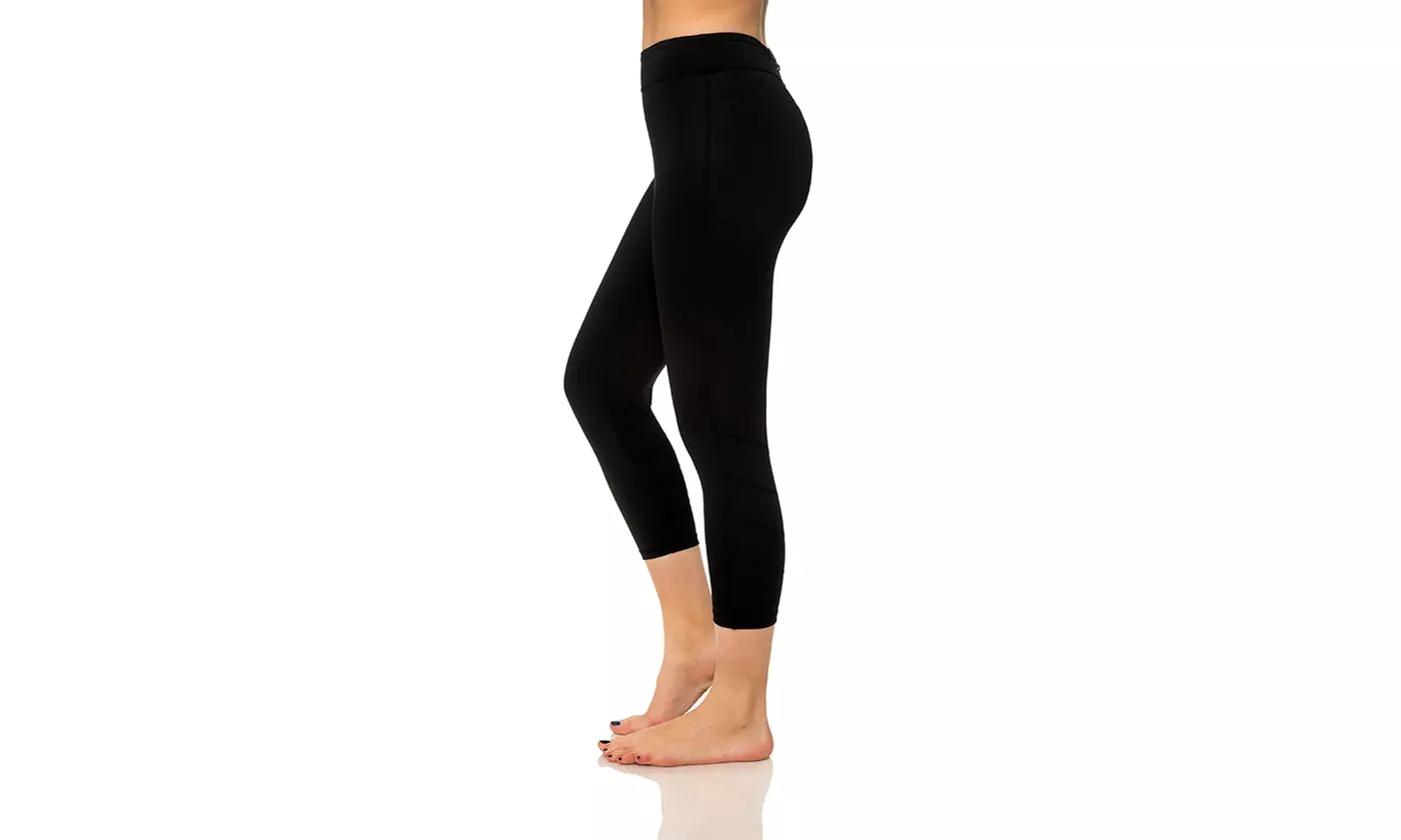 Women's Stretchy Capris with Contrast Stitching - Second Medium