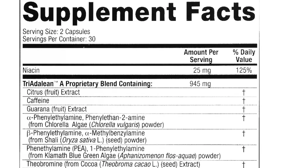 TriAdalean High-Yield Stimulant Complex (60 Capsules) - Second Medium