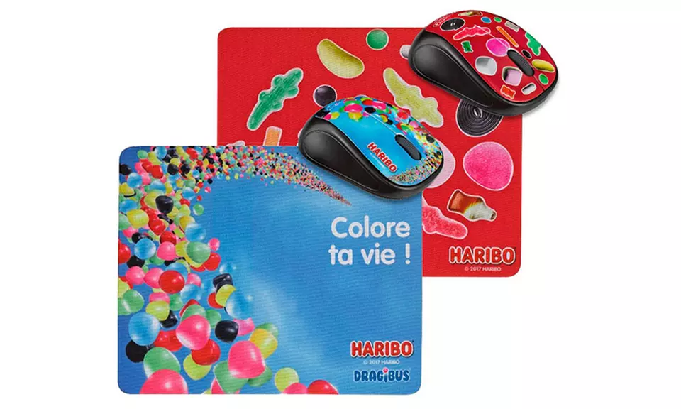 Souris optique sans fil avec tapis de souris Haribo - Primary Image