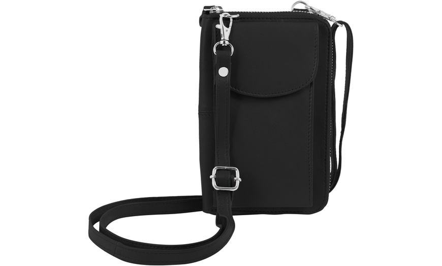 Image 2: Sac à bandoulière pour téléphone portable en cuir véritable