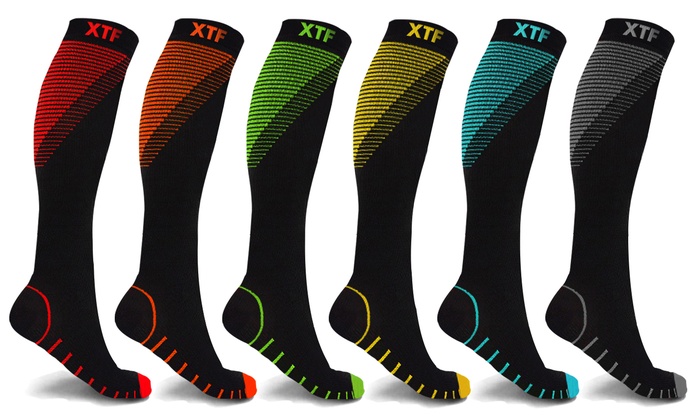 Up To 60% Off on XTF Compression Socks (6-Pack) | Groupon Goods