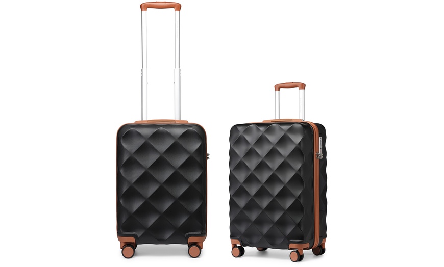 Image 10: Ultralight Hard Shell Diamond-Pattern Suitcase and Travel Bag Set 