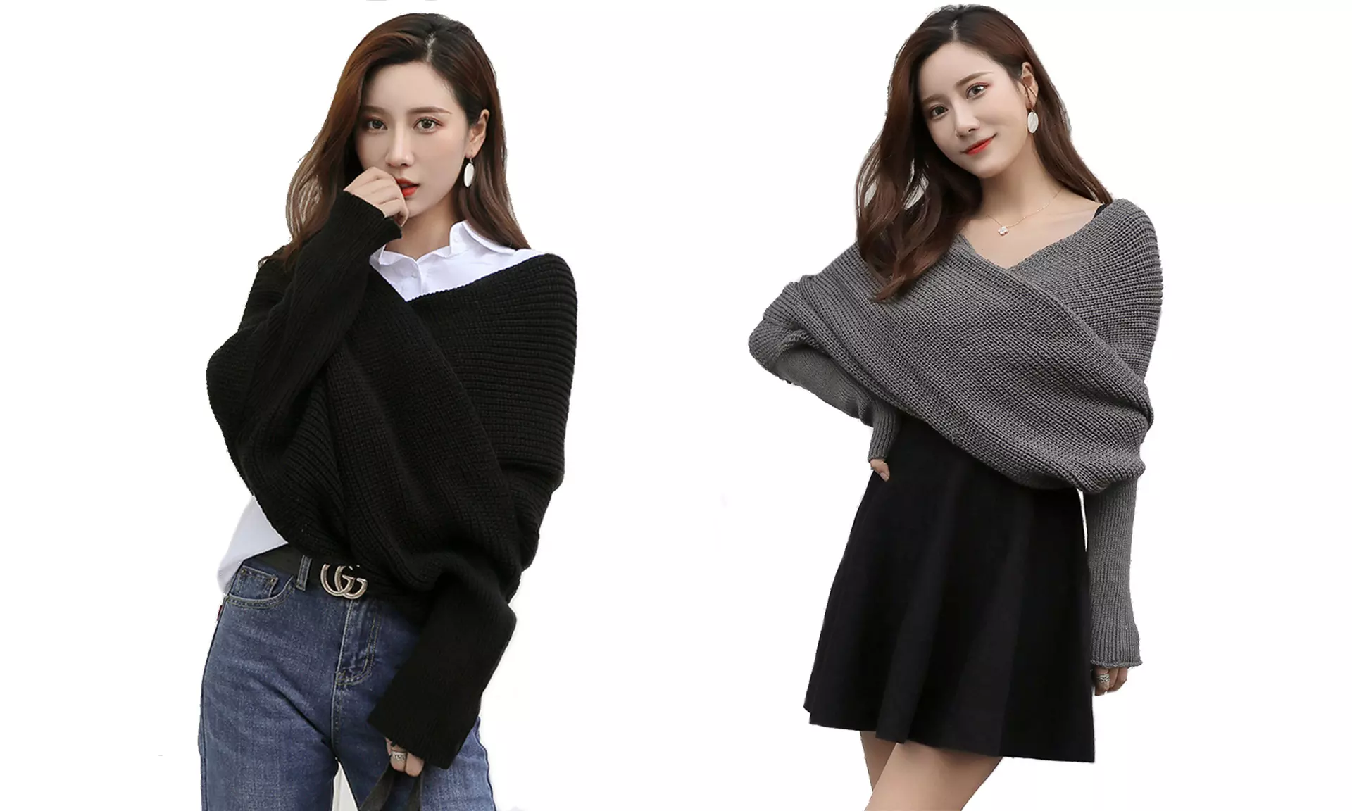 1x oder 2x Schal mit integrierten Ärmeln