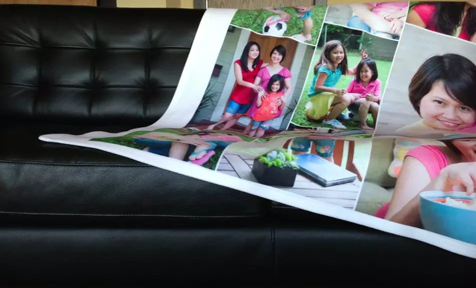 Custom 50"x60" or 60"x80" Photo Collage Blanket from Collage.com. Free Shipping. - Second Medium