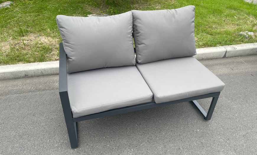 Image 2: Fimous Aluminium Garden Furniture Set with Fire Pit