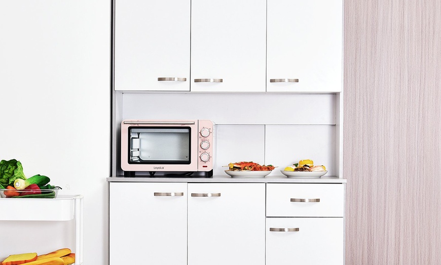 Image 3: HomCom Kitchen Cupboard Multi Storage Cabinet