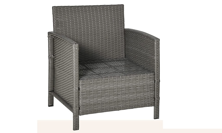 Image 12: Outsunny Rattan-Effect Bistro Furniture Set