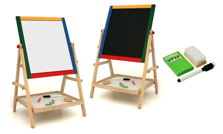 Image 2: Blackboard and Whiteboard Easel
